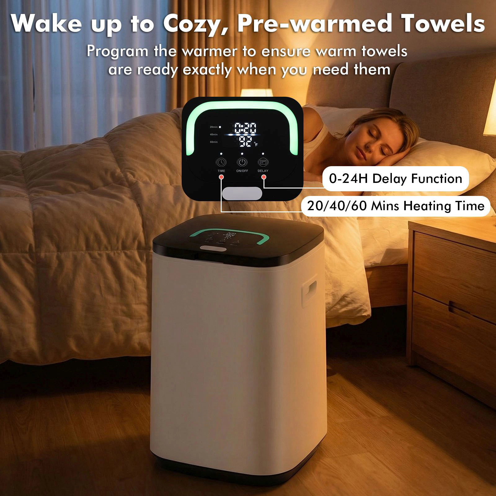 SlickBlue Large Towel & Blanket Warmer Bucket, 23L, 450W