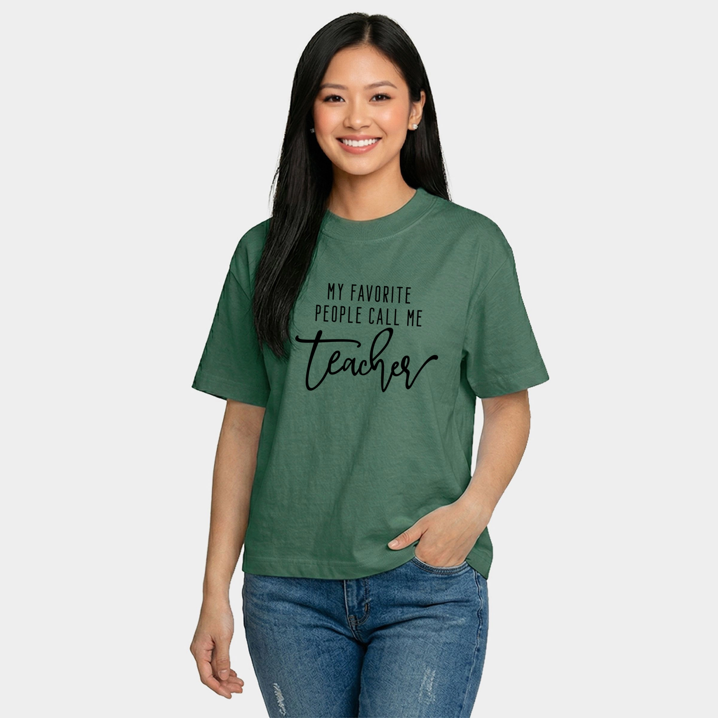 Simply Sage Market - My Favorite People Call Me Teacher Women's Relaxed Boxy Tee