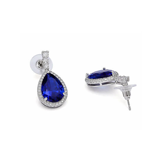 AGP PARIS Womens Halo Teardrop Sparkle Drop Earrings