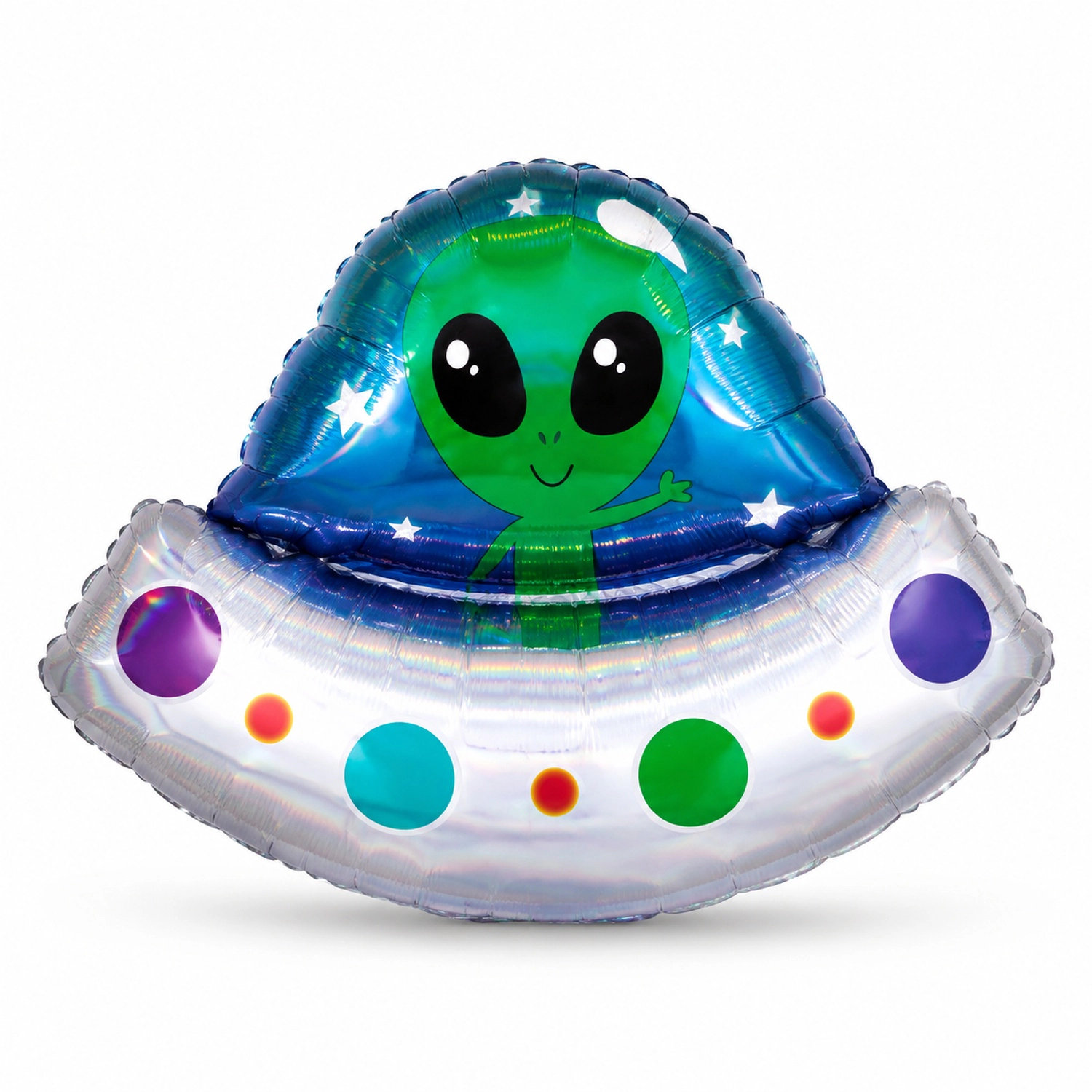 LoonBalloon 28 in Holographic Foil Balloons 5-Pack, Alien Space Ship Design