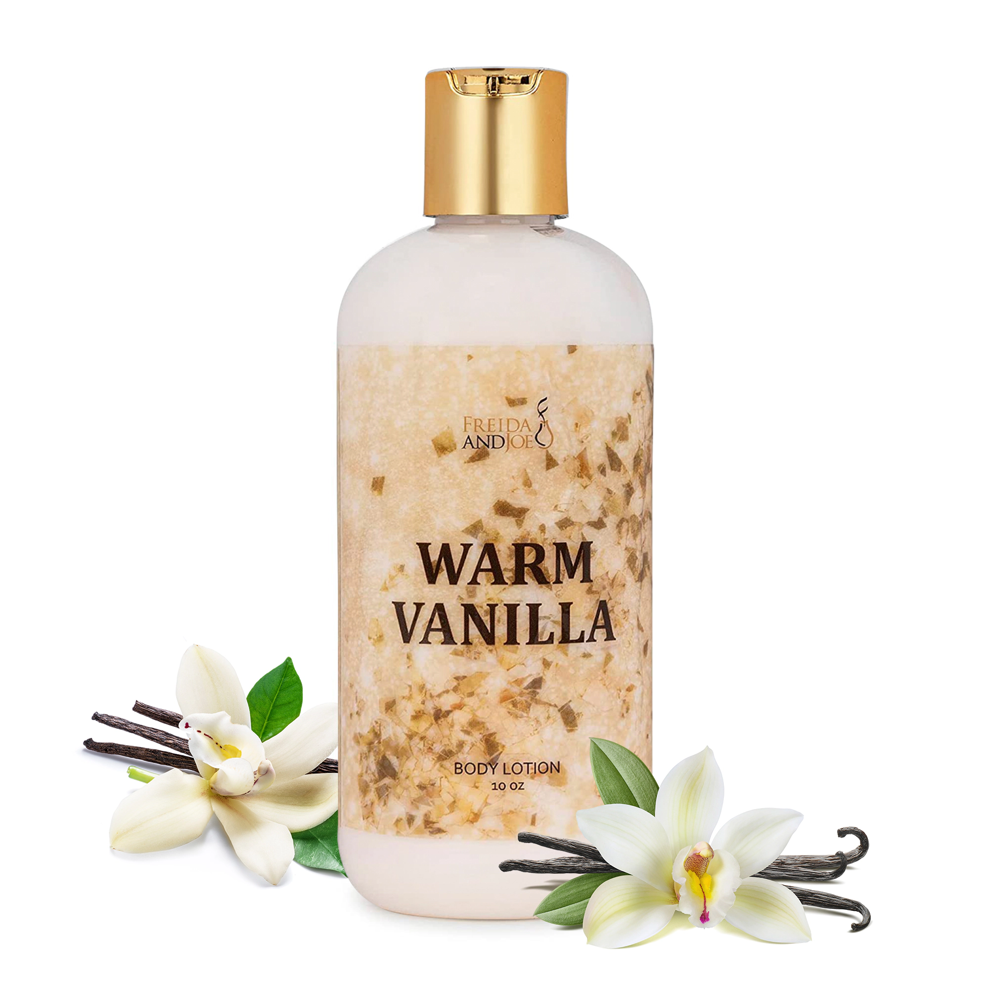 Freida and Joe Womens Warm Vanilla Fragrance Deep Moisturizing Body Lotion in 10oz Bottle