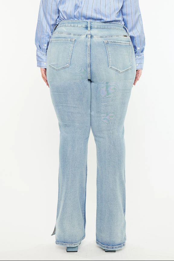 Kancan Women's Plus Mid Rise Y2k Bootcut Jeans Doreen