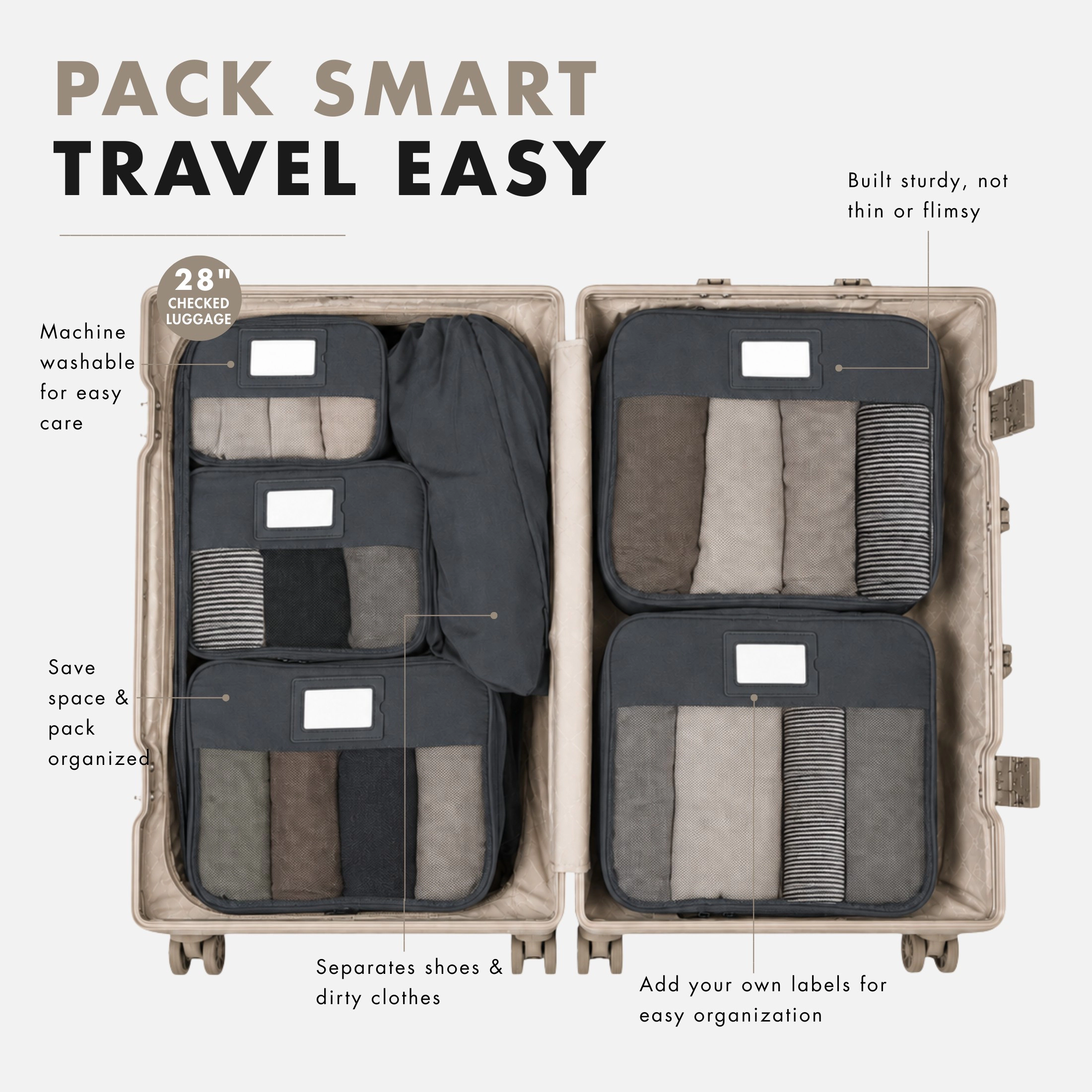 Hynes Eagle Unisex Structured Packing Cube Set