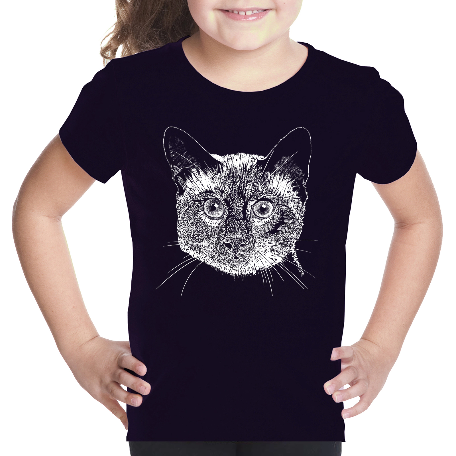 LA Pop Art Girls Word T-Shirt - Siamese Cat