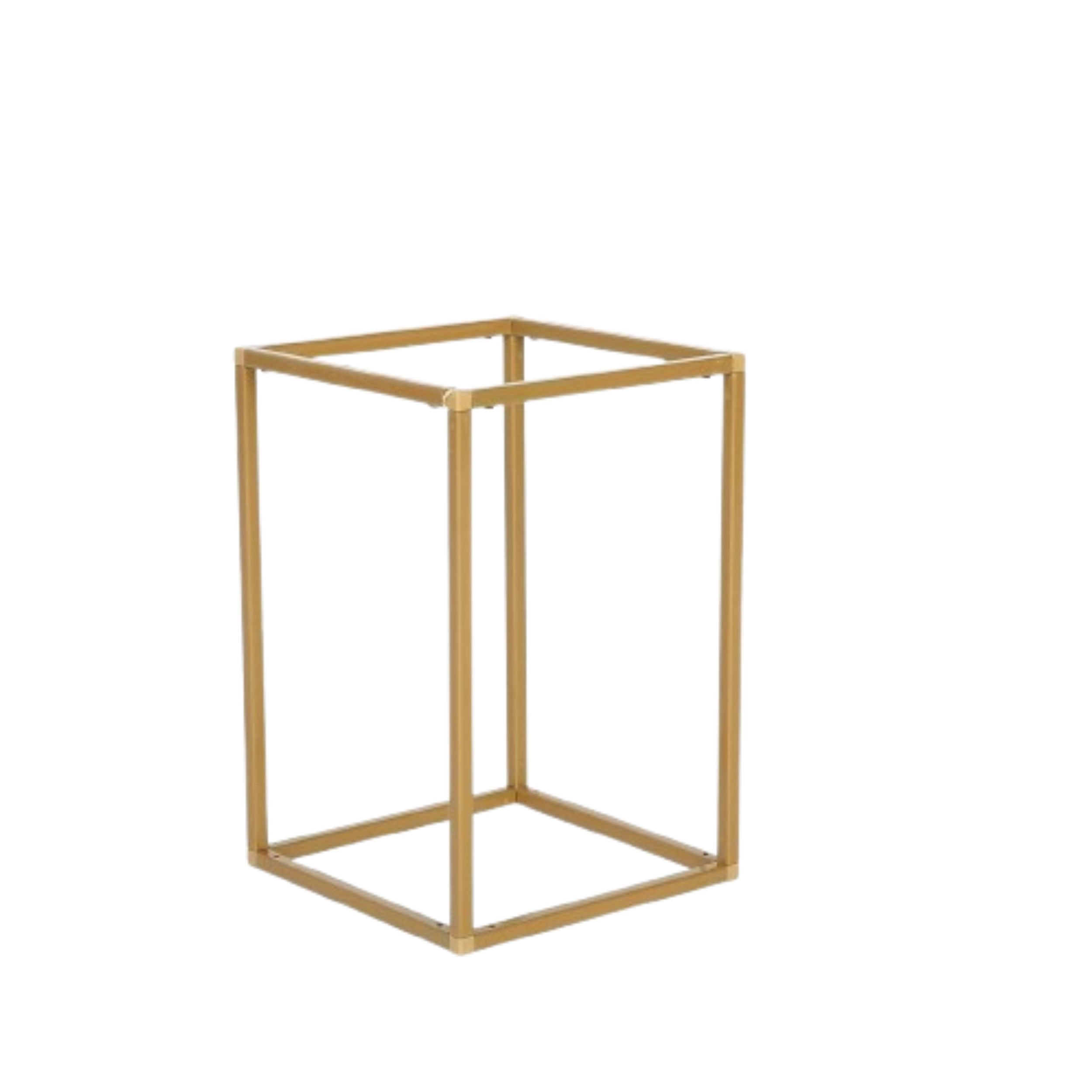 Home Collection 12 Inch Matte Gold Geometric Metal Vase Stands Pack of 2