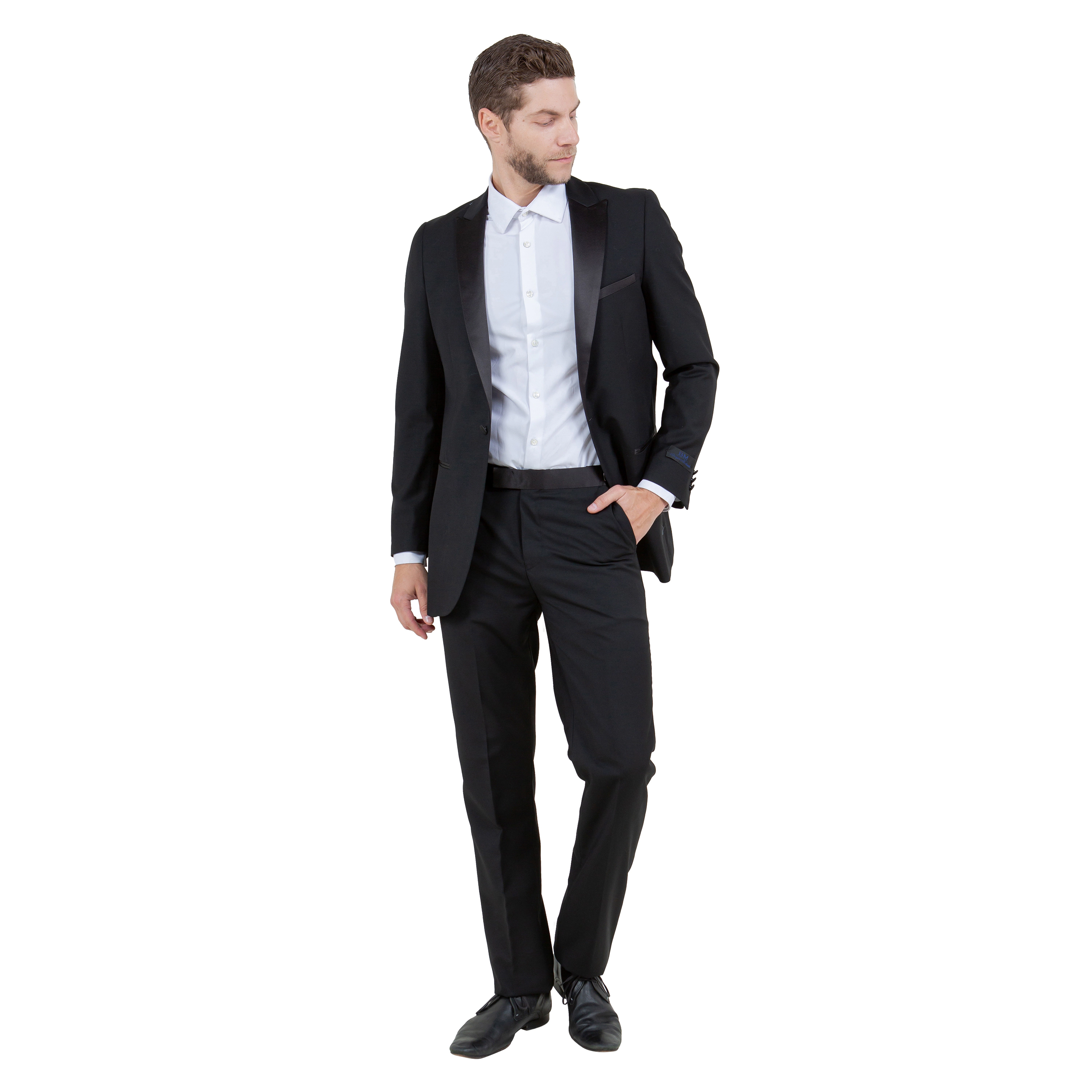 Bryan Michaels Mens Slim Fit Satin Peak Lapel 2 Piece Tuxedo Set