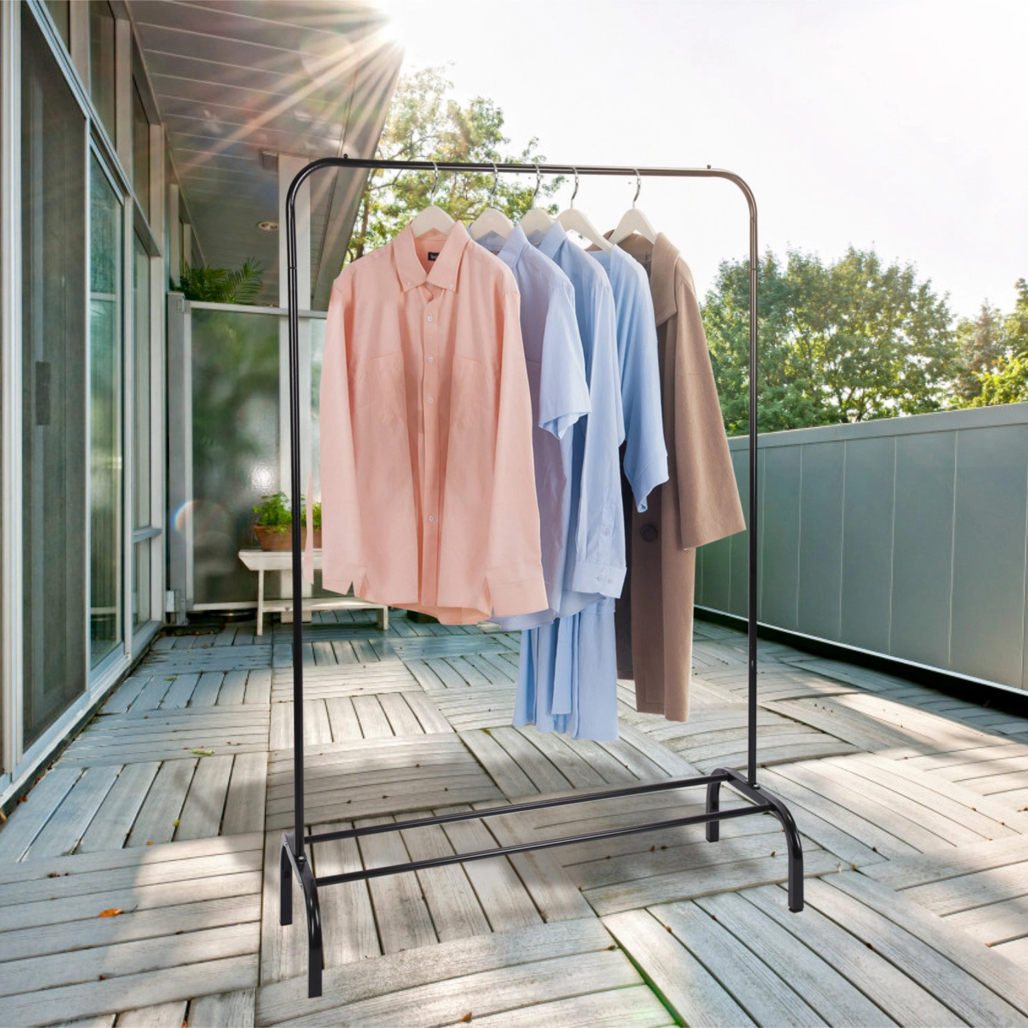 GBruno Iron Freestanding Garment Rack With Shelf