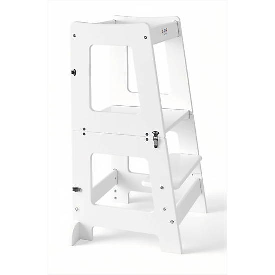 Stepup Baby® 2 in 1 Convertible Toddler Tower - White | Standing Tower Converts into Table for Ages 2–6