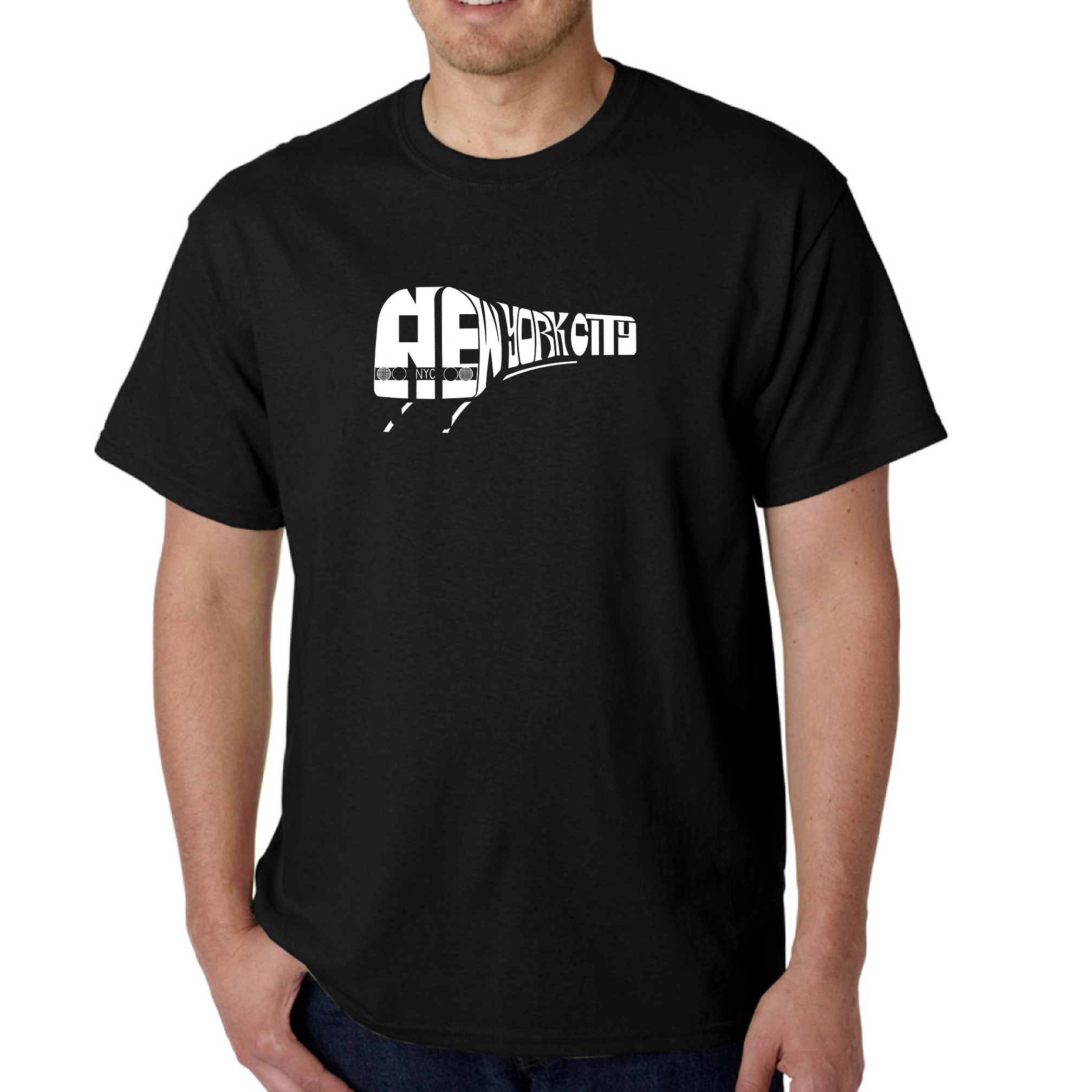 LA Pop Art Men's Word T-Shirt - NYC Subway