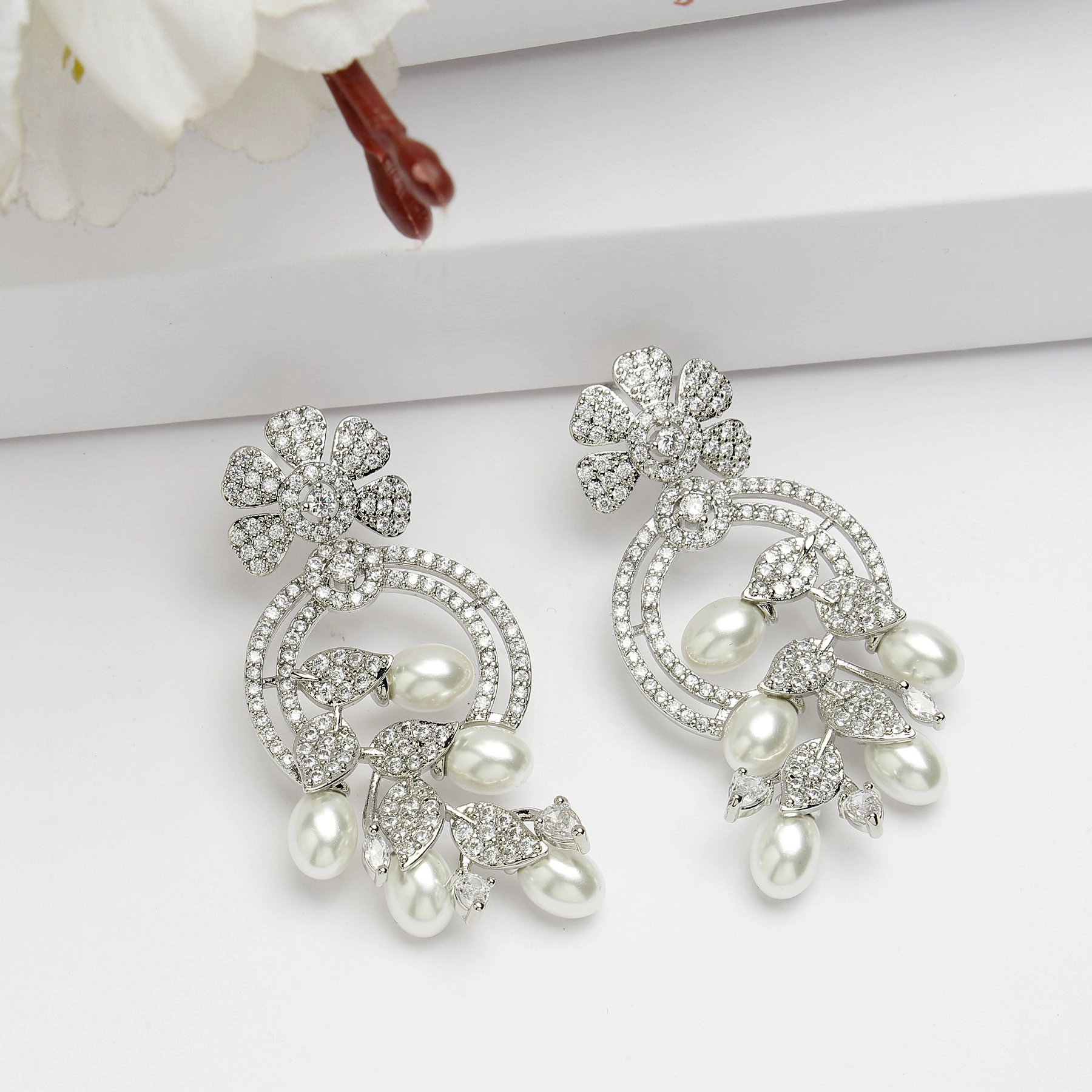 AGP PARIS Womens Diva Collection Fashionable Zirconia Drop Earrings
