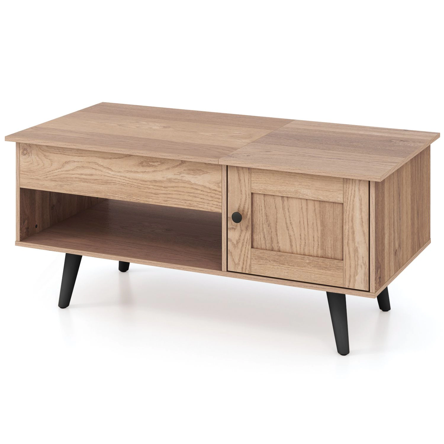 SlickBlue Lift Top Coffee Table with Storage Cabinet and Shelves