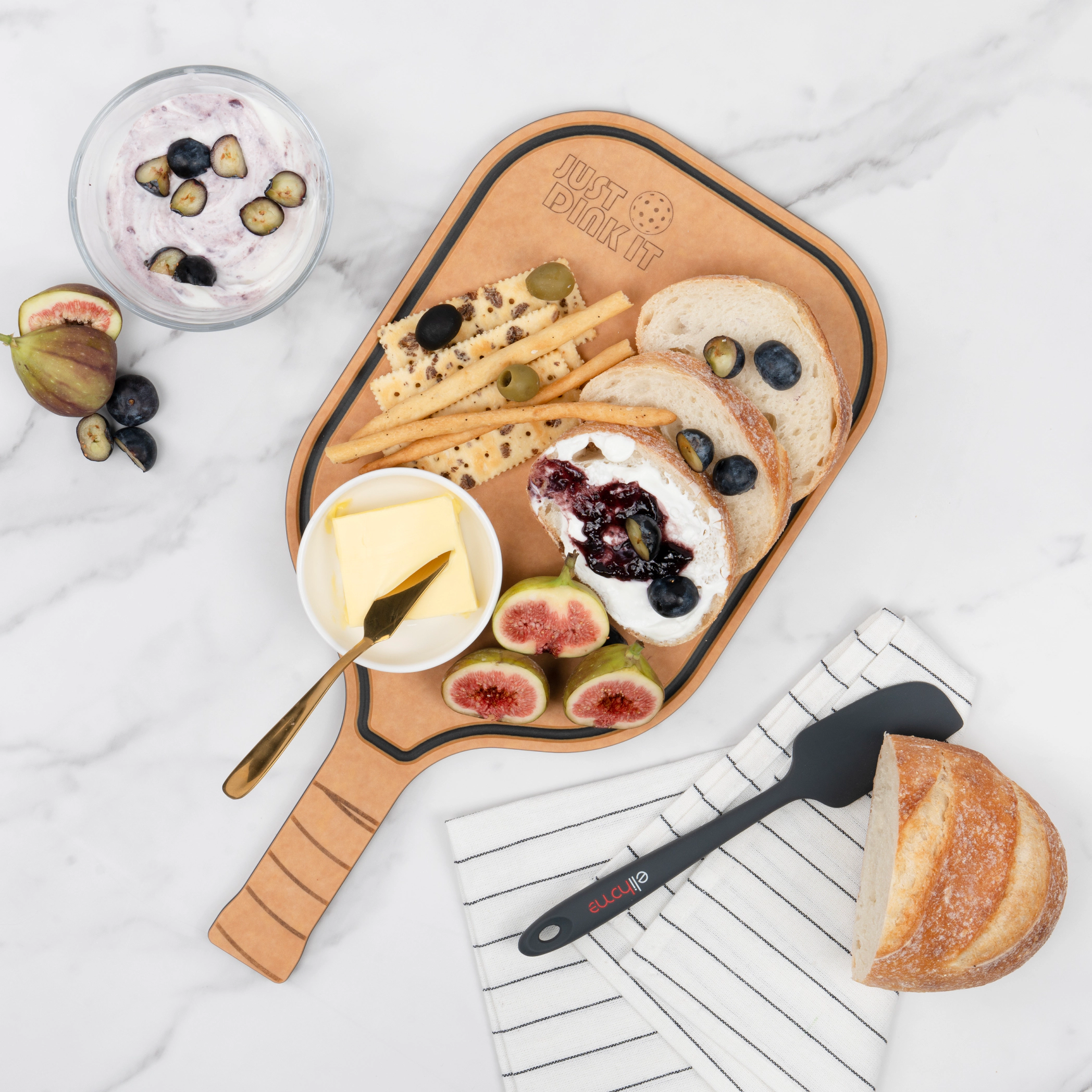 Elihome Paddle Reversible Cutting Board - Knife Friendly, Non-Porous