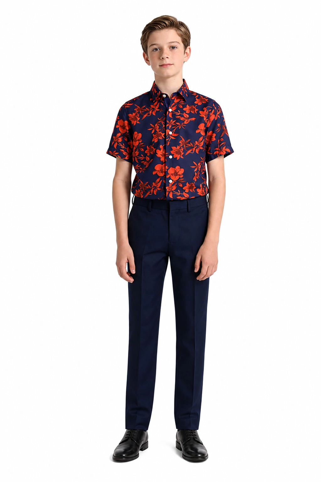 Elie Balleh Boys Slim Fit Floral Shirt