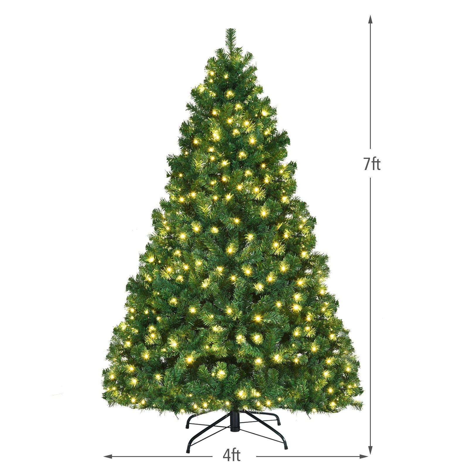 SlickBlue 7 Ft Pre-Lit Artificial Christmas Tree with LED Lights