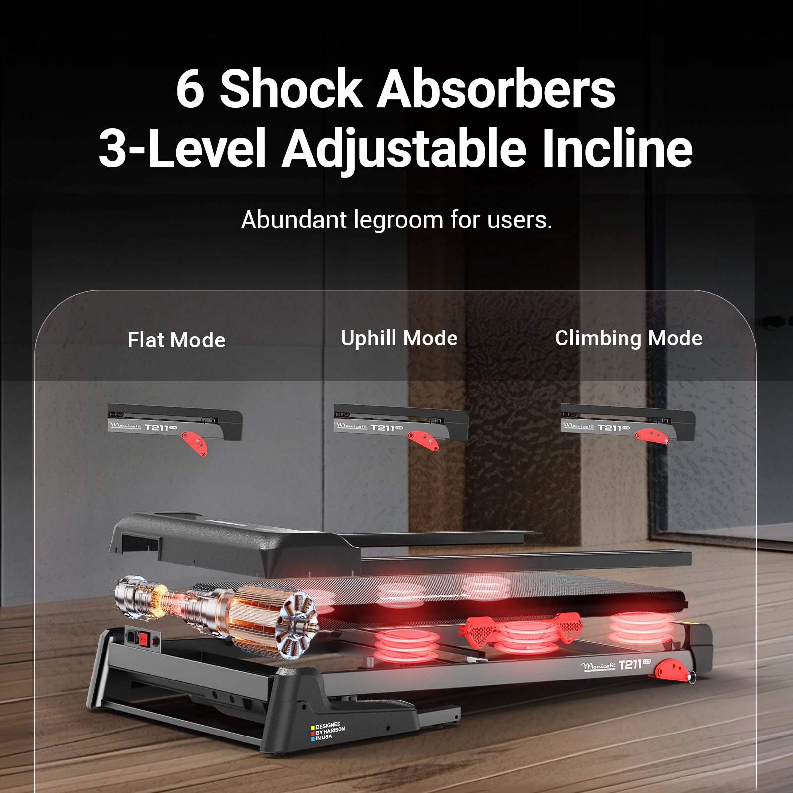 HARISON Folding Treadmill for Home, Intelligent Treadmill with Incline, Compact Running Machine