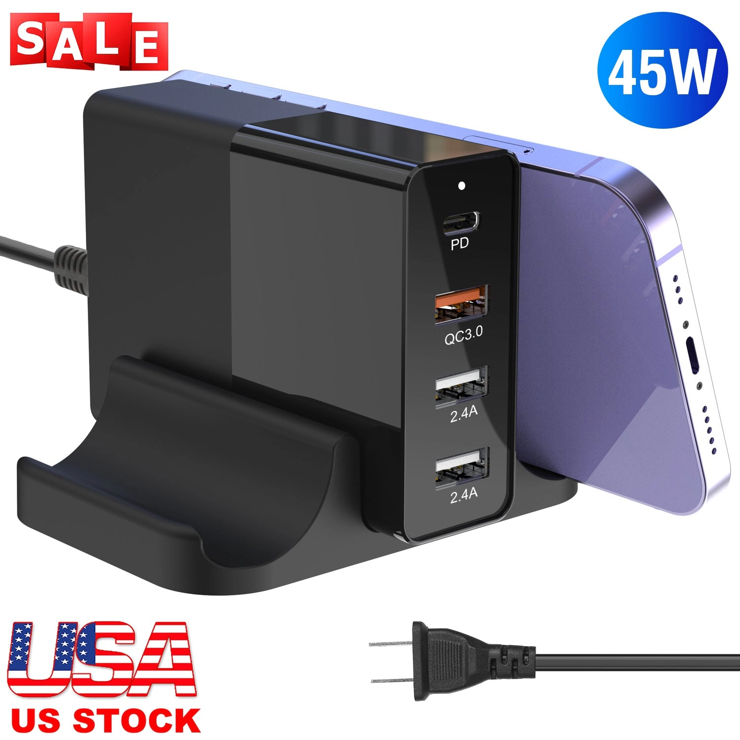 GBruno 6-Port 45W Fast Charging Station