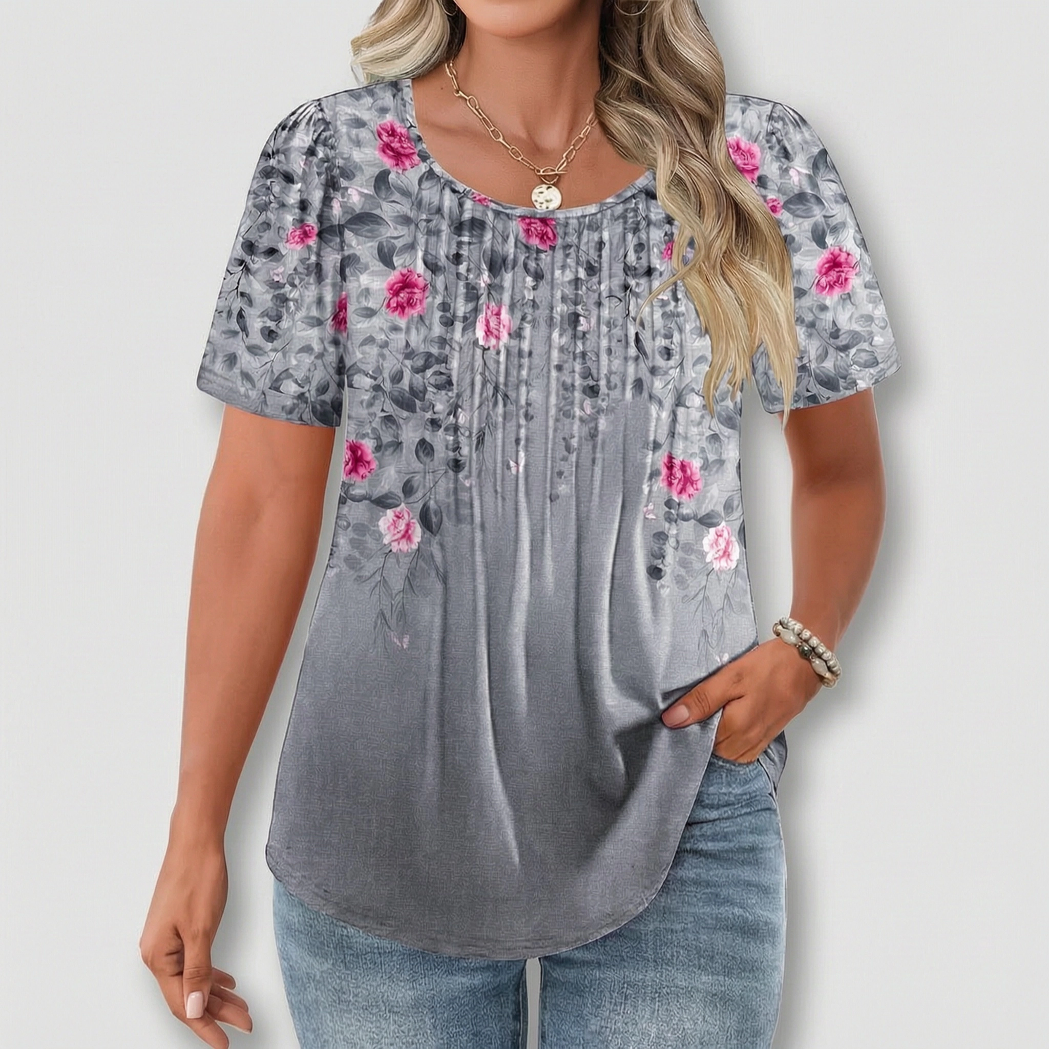 Zeagoo Women's Flowy Ruffle Sleeve Floral Print Boho Peasant Blouse
