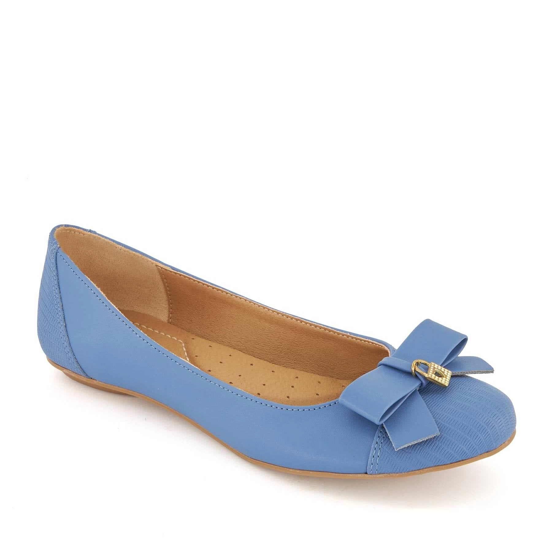 Andrea Ballerinas With Bow And Golden Lock Charm