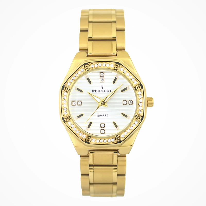 Peugeot Women's 32mm Hex Shape Gold Bracelet Watch