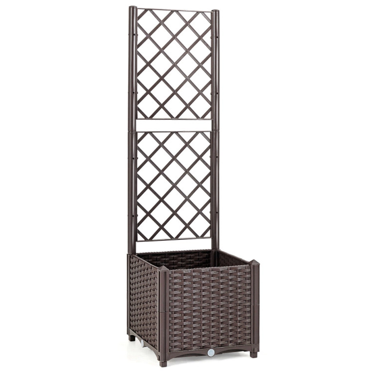 Hivvago Raised Garden Bed with Trellis Planter Box for Climbing Plants