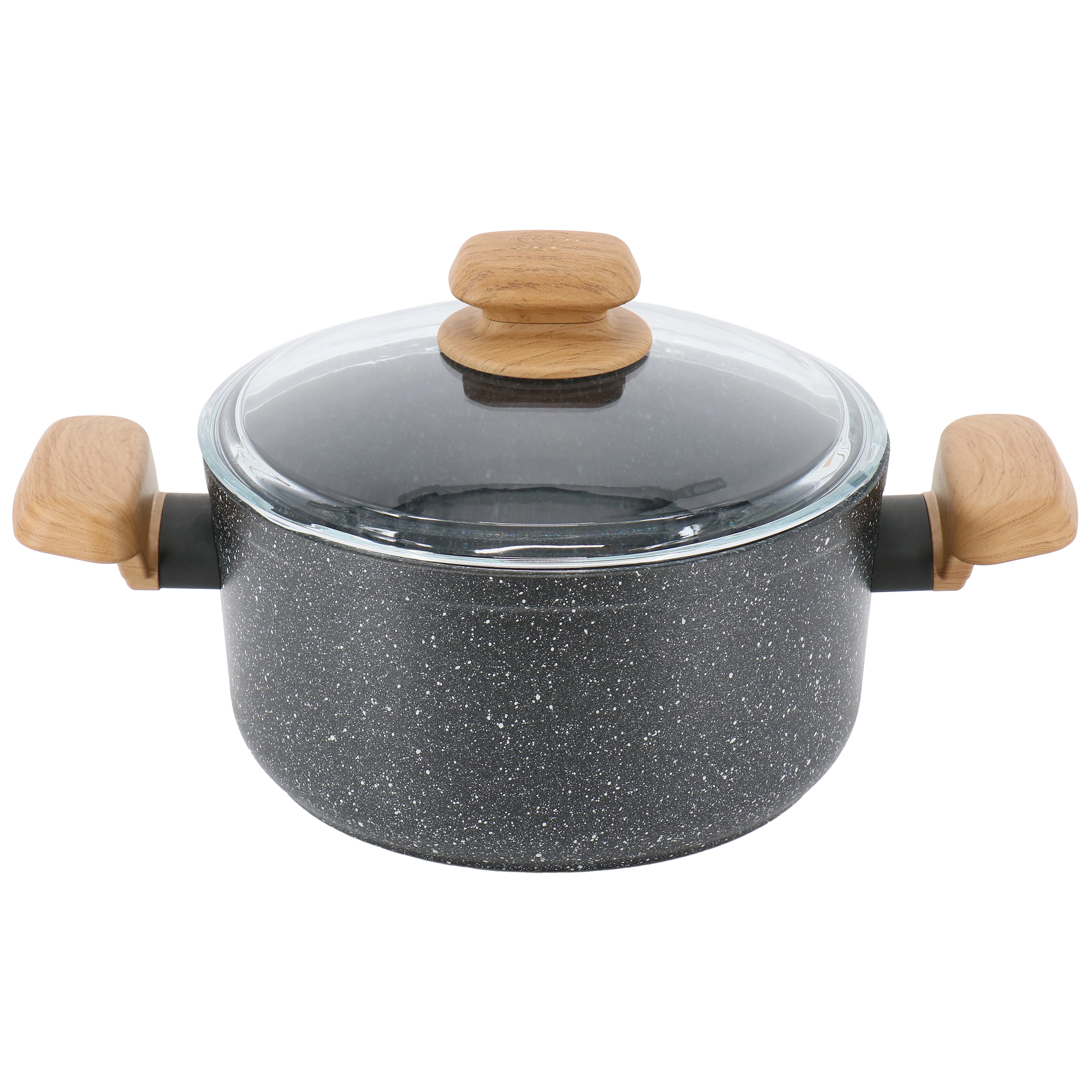 Korkmaz Montana 2 Piece Liter Aluminum Nonstick Casserole Dish with Lid and Faux Wood Handles