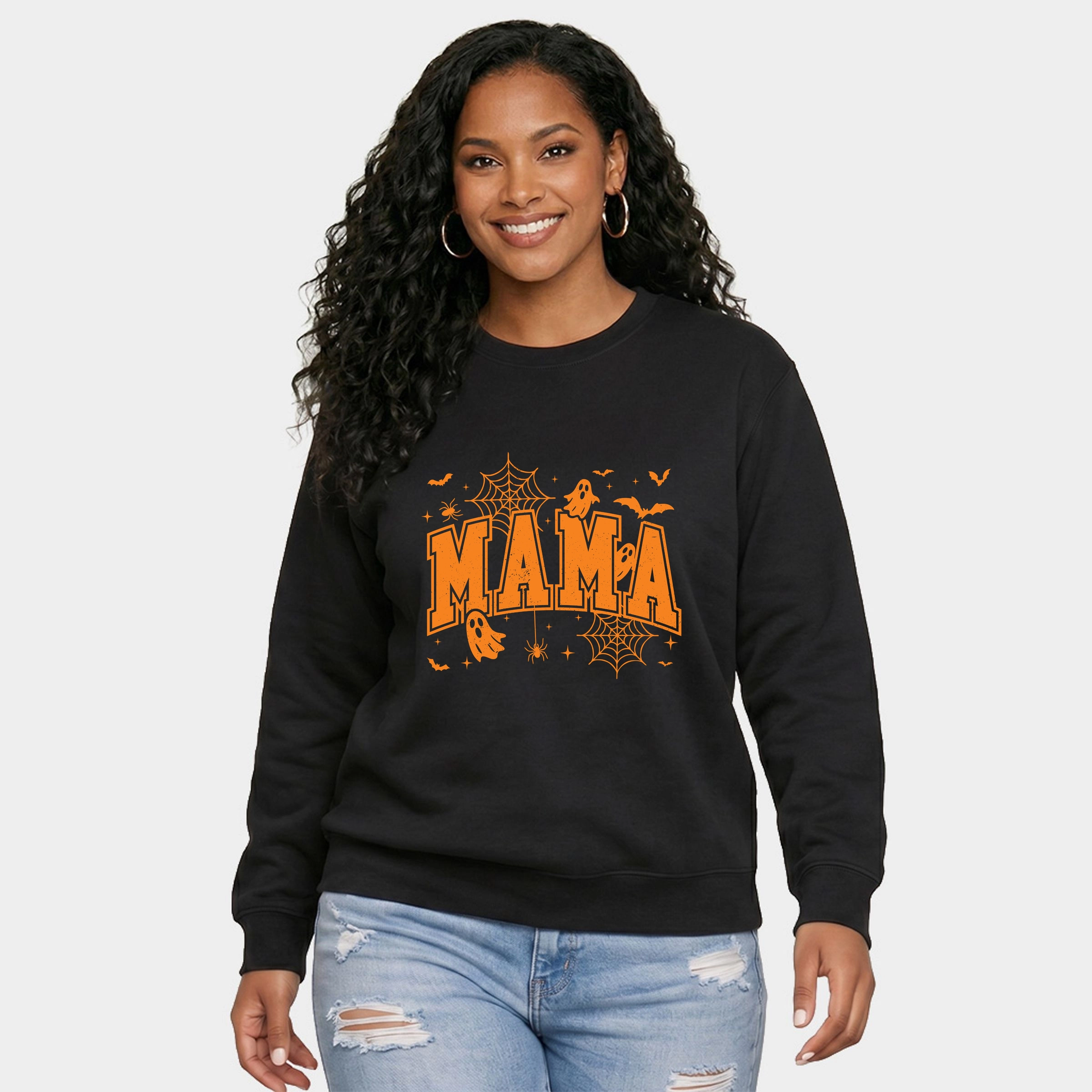 Simply Sage Market - Women's Graphic Sweatshirt Mama Halloween Varsity