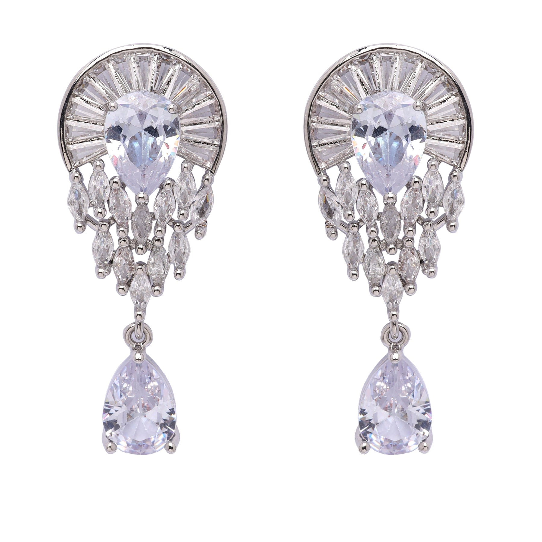 AGP PARIS Womens Sparkling Teardrop Earrings