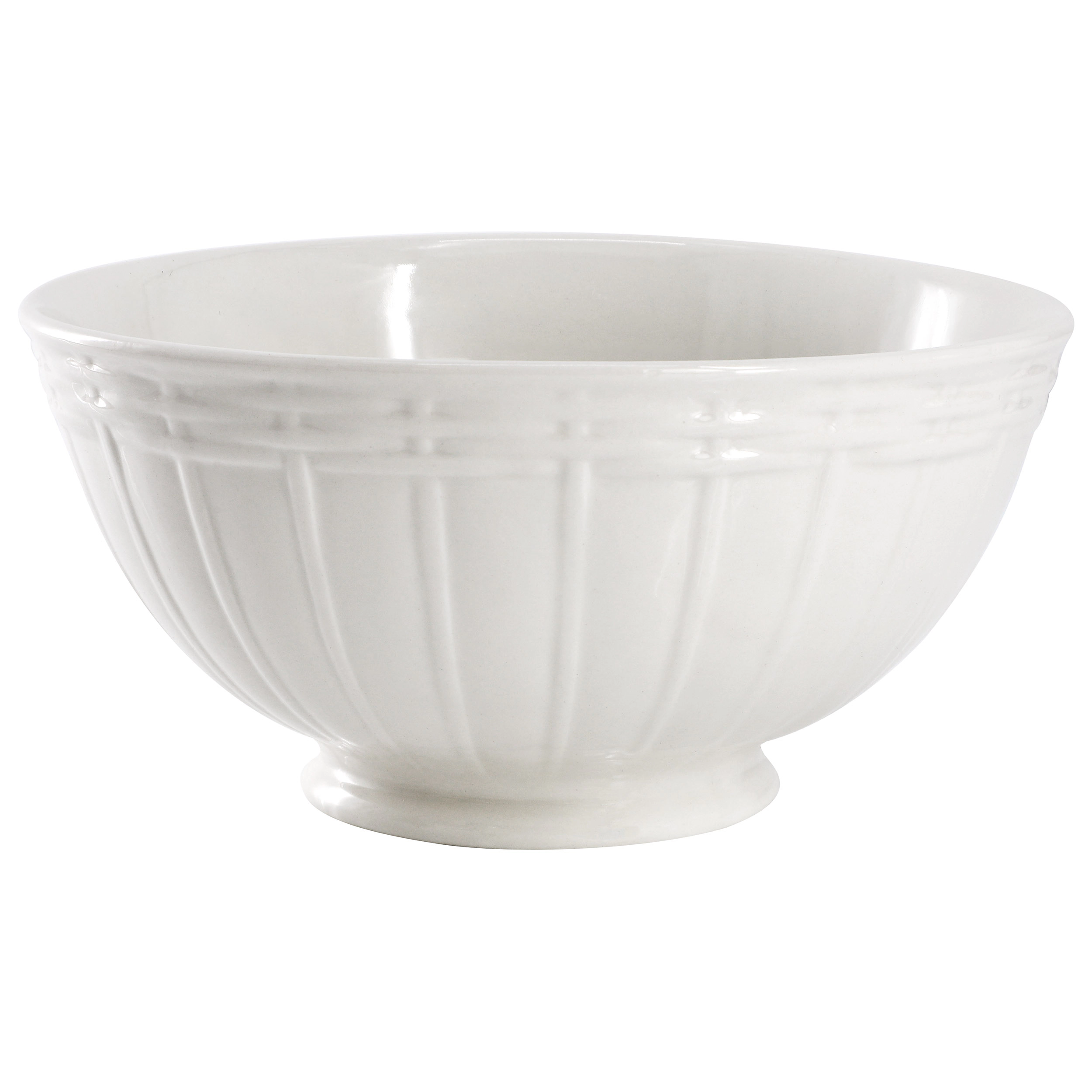 Martha Stewart Basketweave Scallop 4 Piece 6 Inch Cereal Bowl Set in White
