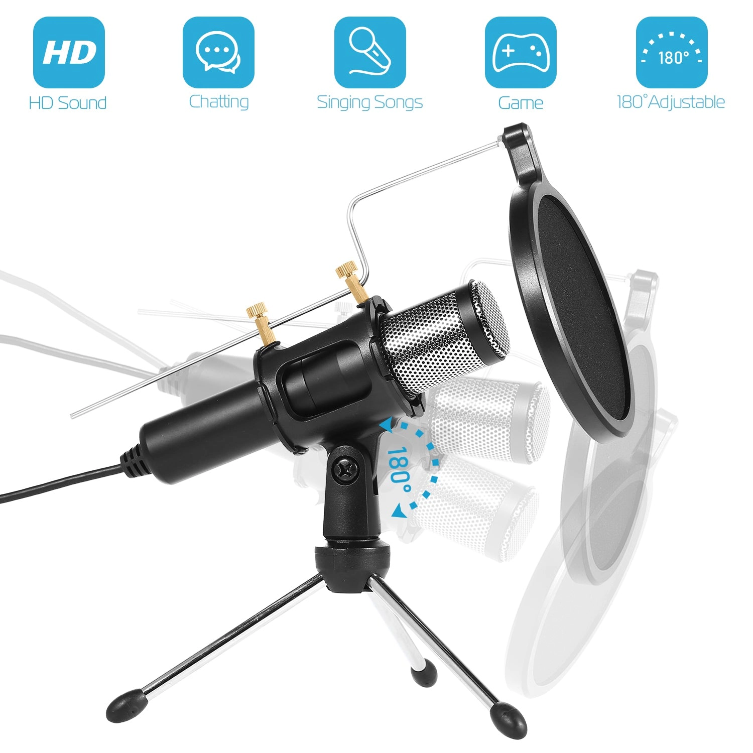 GBruno USB Condenser Microphone With Tripod Stand