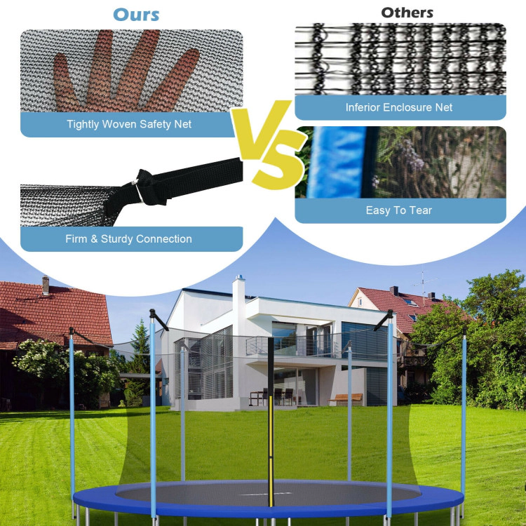 Hivvago 16Ft Replacement Weather-Resistant Trampoline Safety Enclosure Net