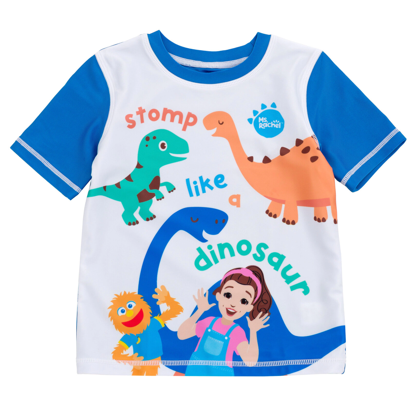 Ms. Rachel Boys' Swimwear 2-Piece Rash Guard and Swim Trunks Set