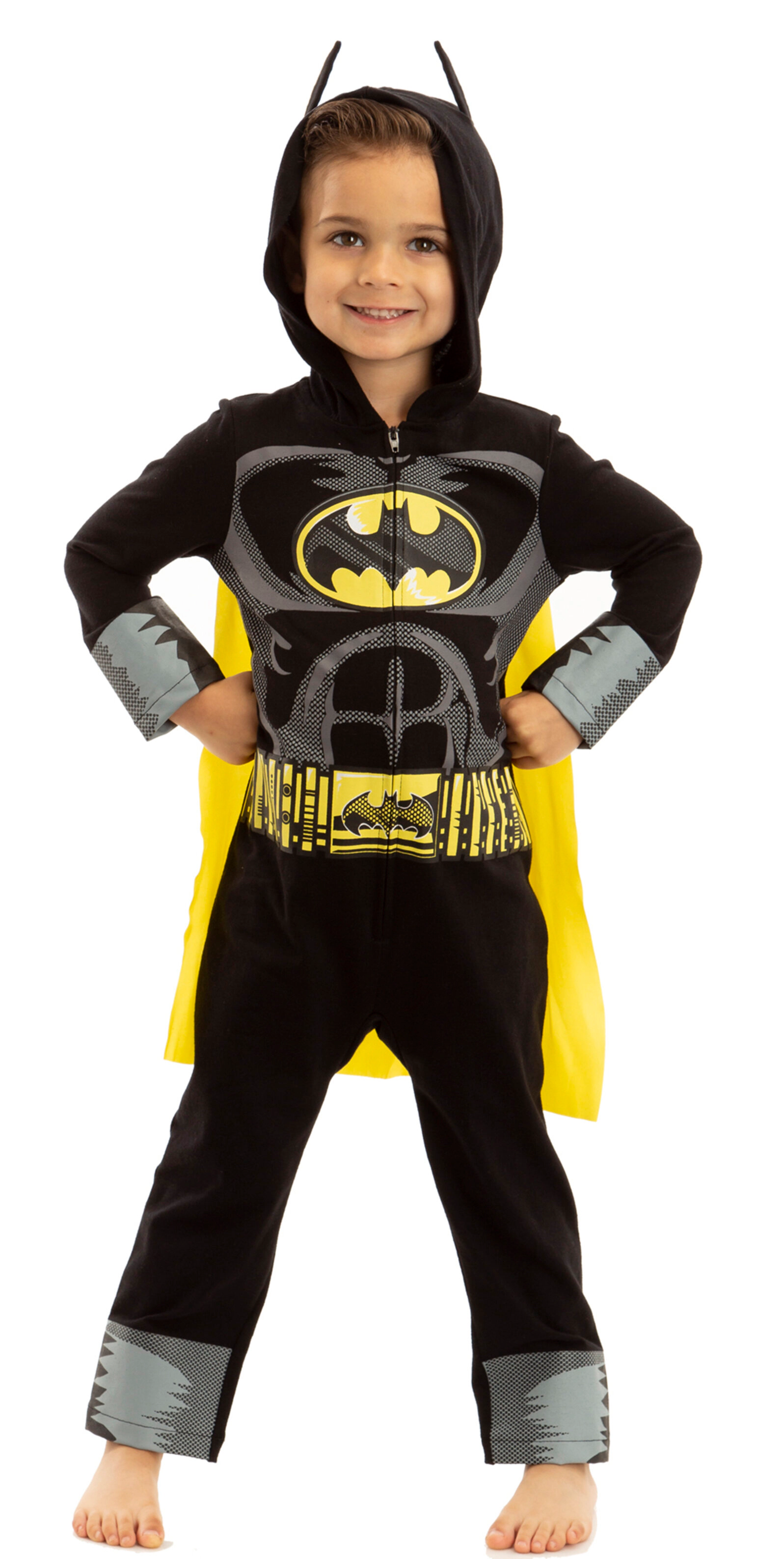 DC Comics Justice League Batman Cosplay Fleece Hooded Coverall with Cape