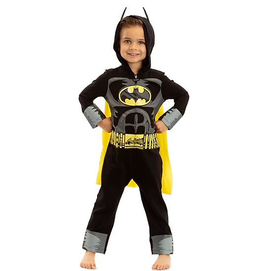 DC Comics Justice League Batman Cosplay Fleece Hooded Coverall with Cape