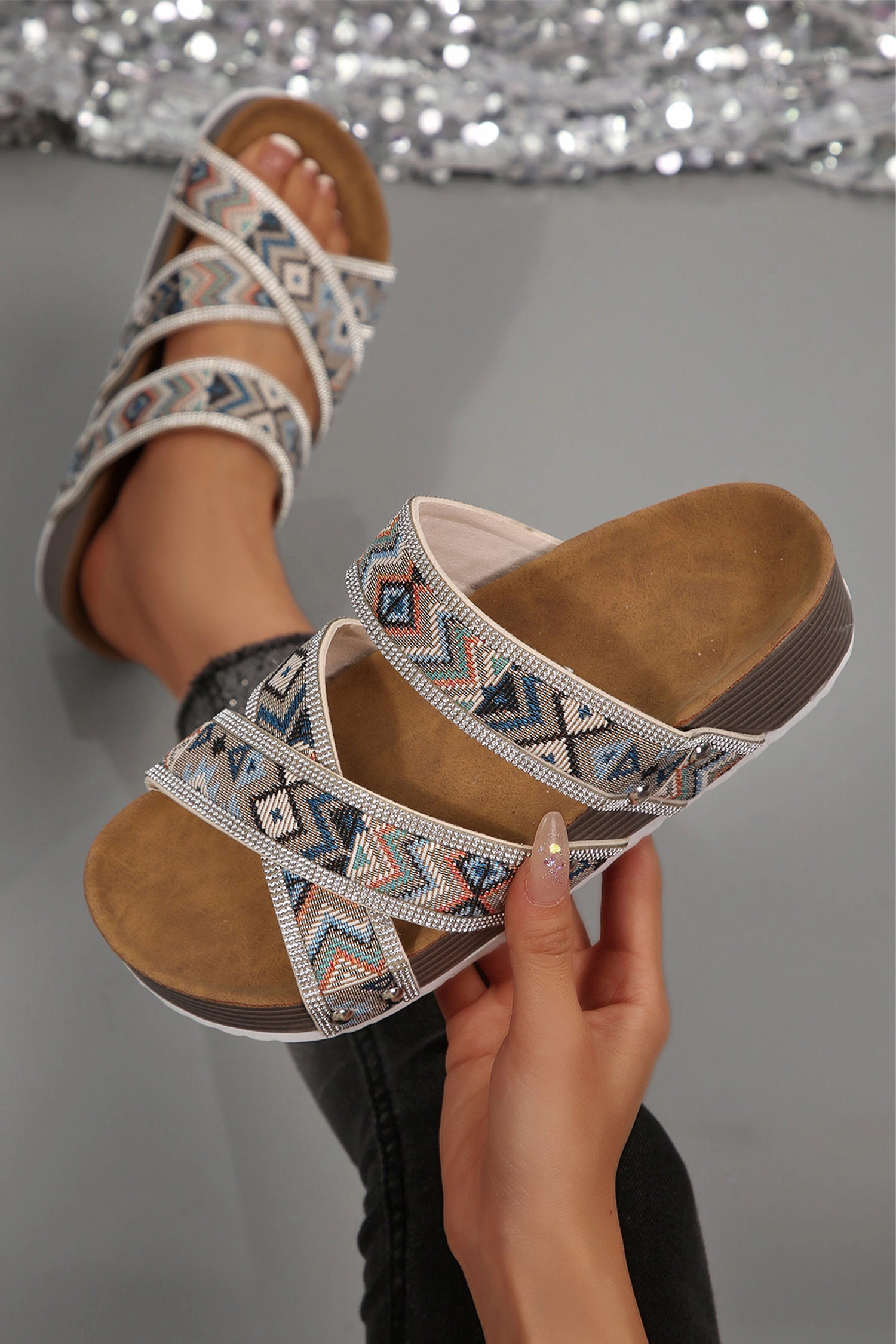 Threaded Pear Women's Caroline Strappy Hollowed Platform Slippers