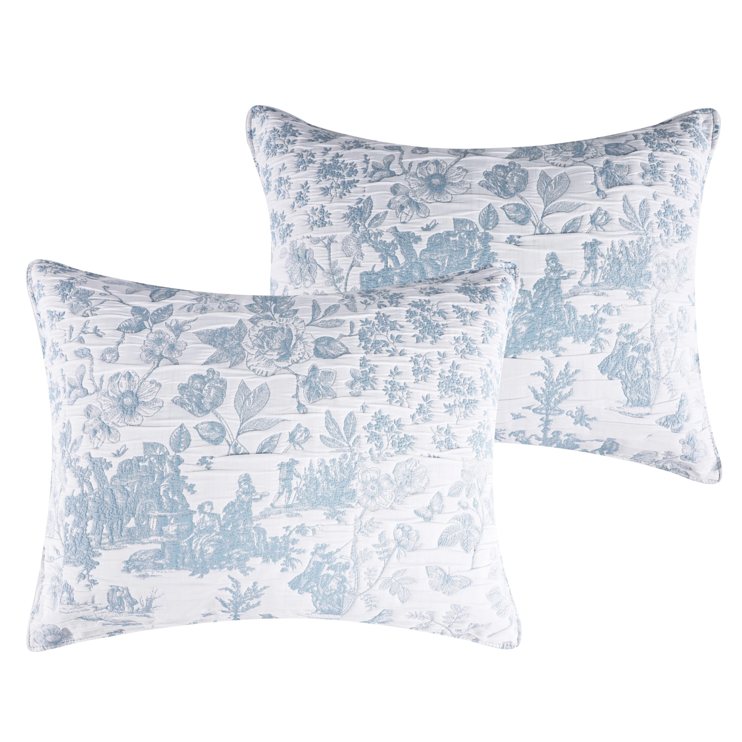Greenland Home Fashions Toile Patch 100% Jacquard Woven Polyester Pillow Sham