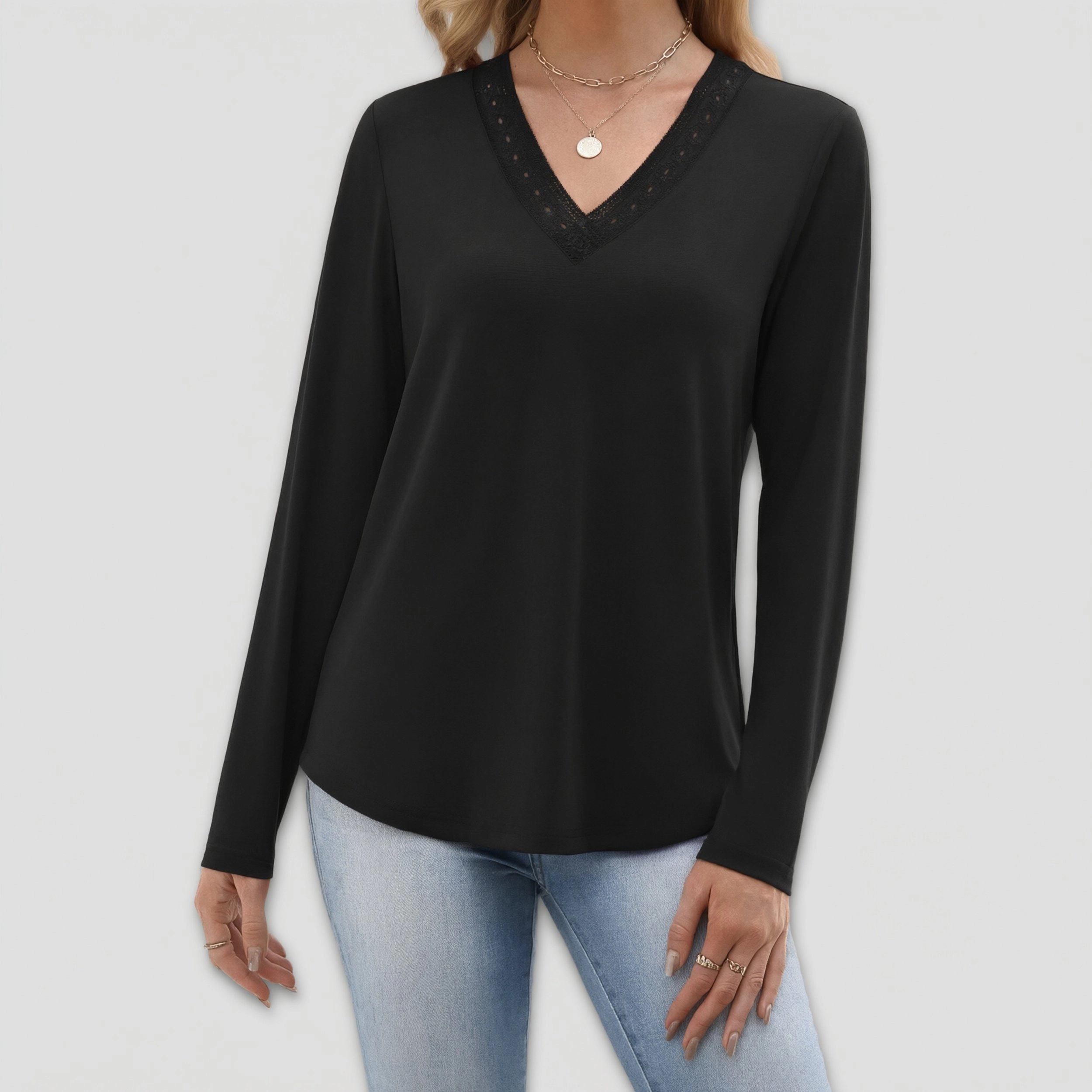 Zeagoo Women's Square Neck Half Button Babydoll Gathered Bust Three Quarter Sleeve Knit Pullover
