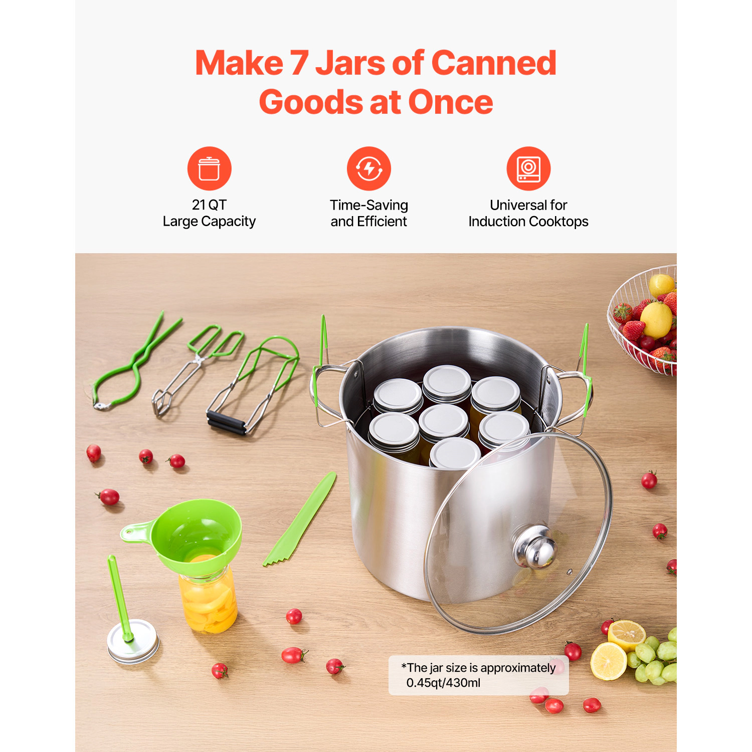 HONGGE Canning Supplies Starter Kit Stainless Steel Water Bath Canning Kit for Beginners Canning Tools Set: Pot Rack