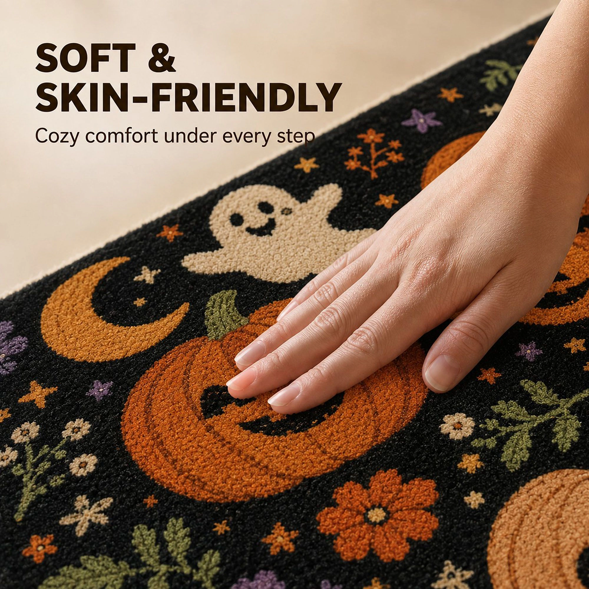 Alilang Fall Halloween Pumpkin Nonslip Entryway Doormat 19.7 x 31.5