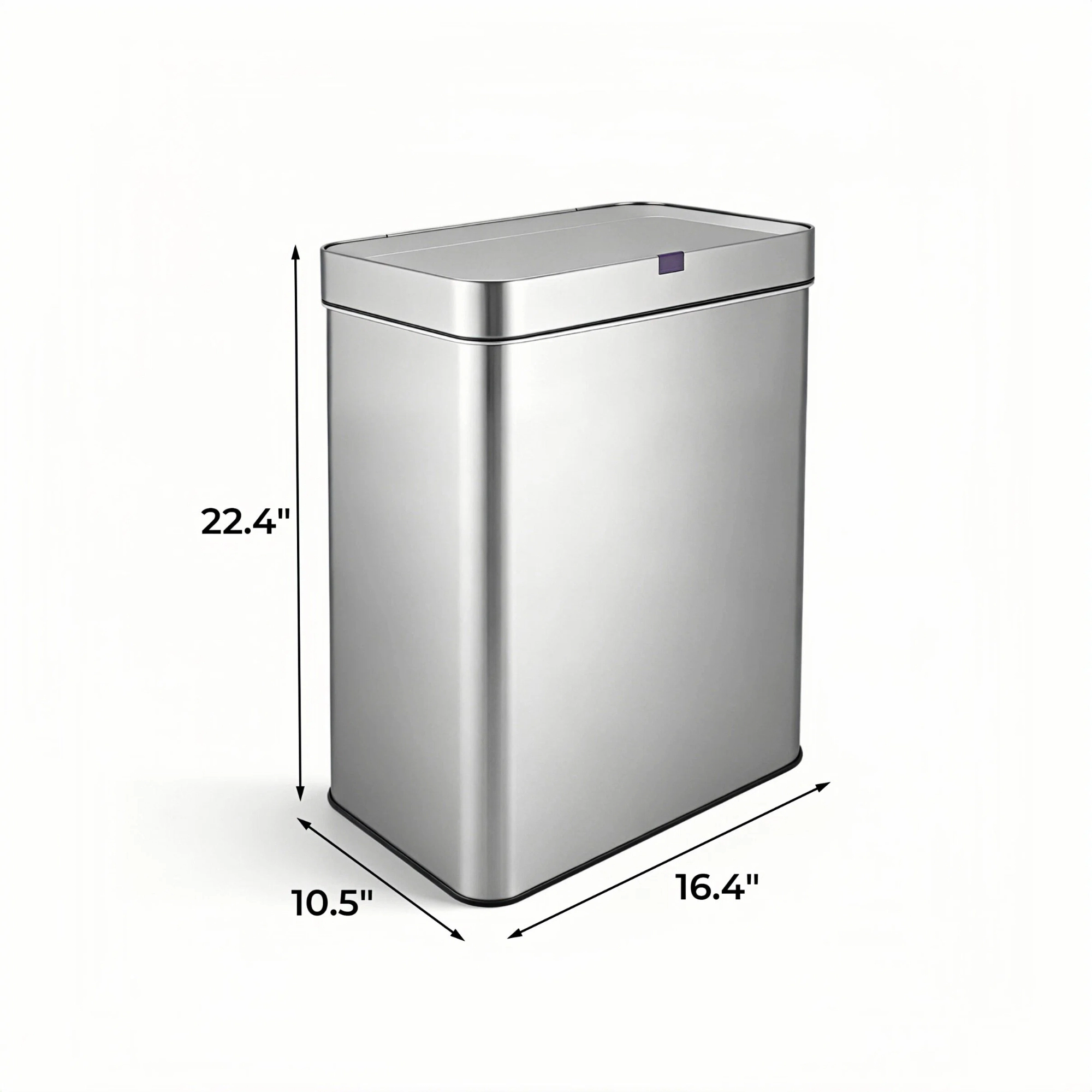Innovaze 13 Gal. Touchless Motion Sensor Stainless Steel Kitchen Trash Can, Includes 26 Trash Bags, Silver