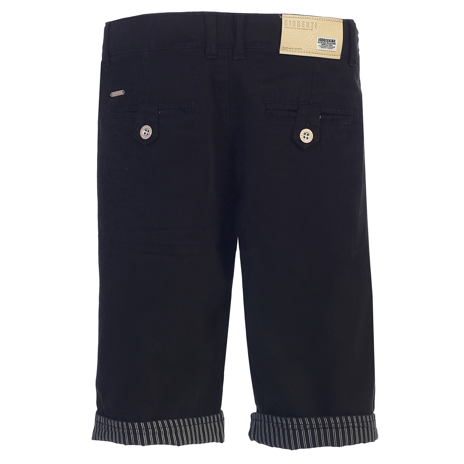 Gioberti Boy's Garment Wash Casual Shorts with Stripe Contrast Denim