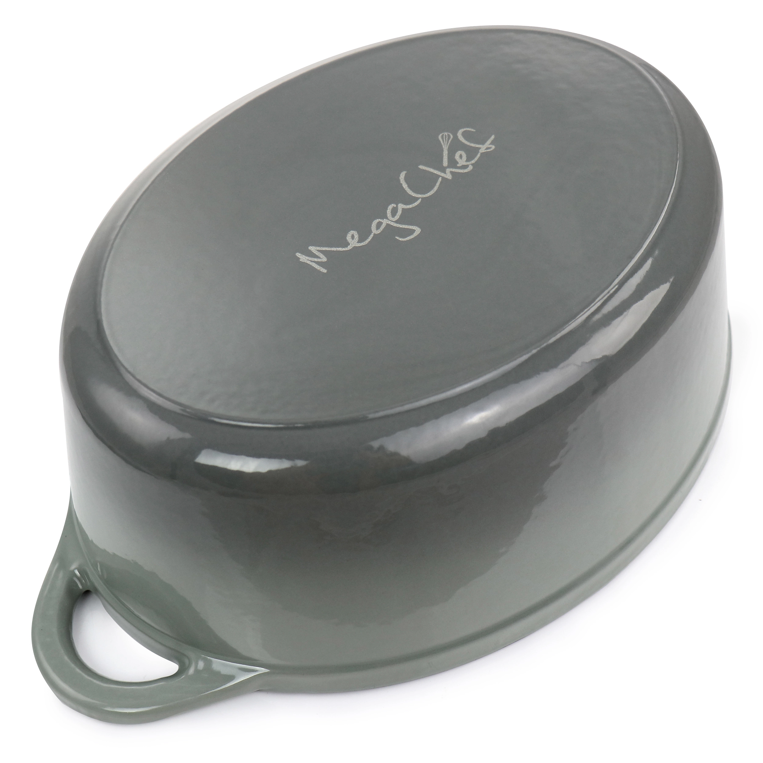 MegaChef 7 Quarts Oval Enameled Cast Iron Casserole