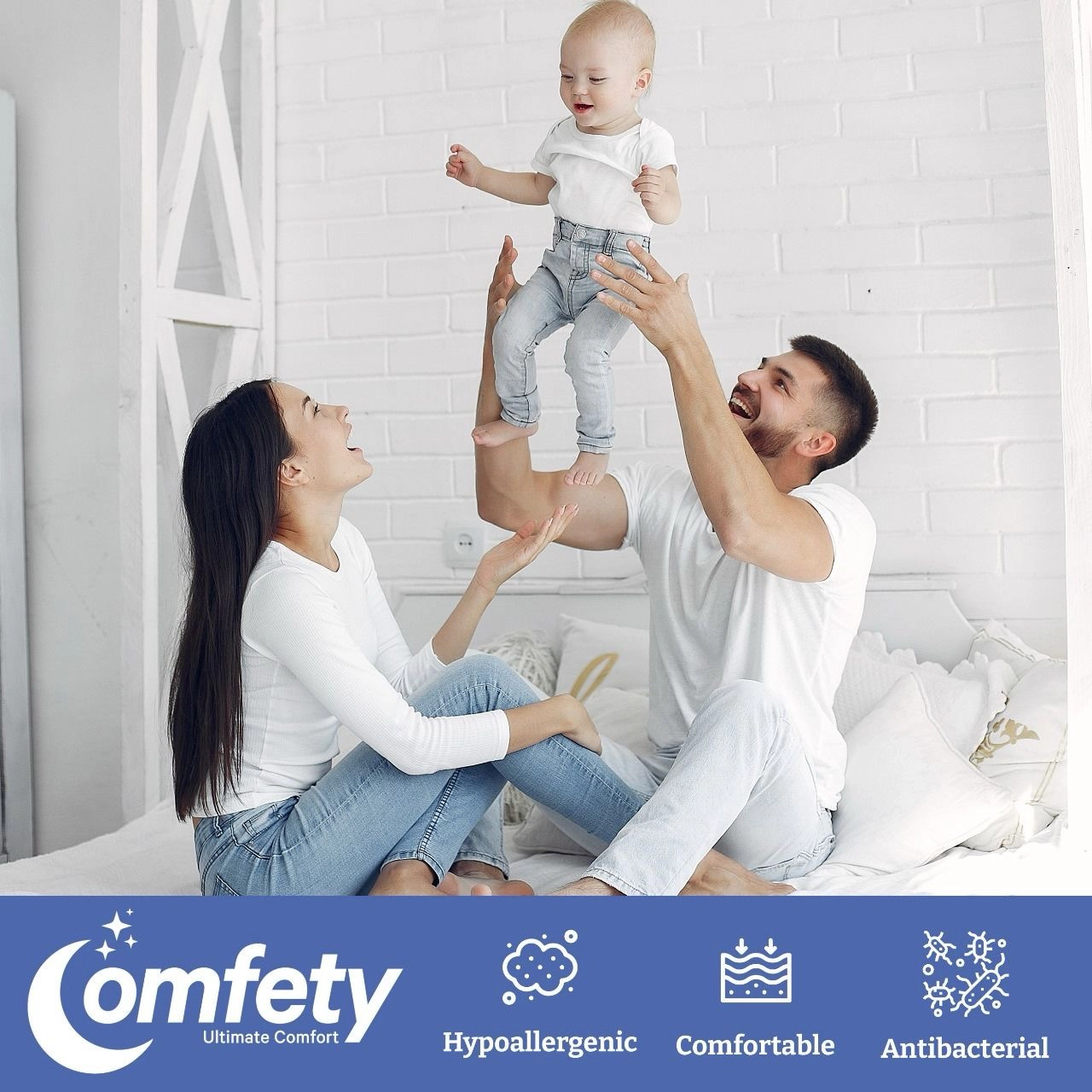 Comfety Organic Mattress Protector, 100% Waterproof Hypoallergenic Breathable Cotton Cover Ultra Soft Mattress Pad Cover