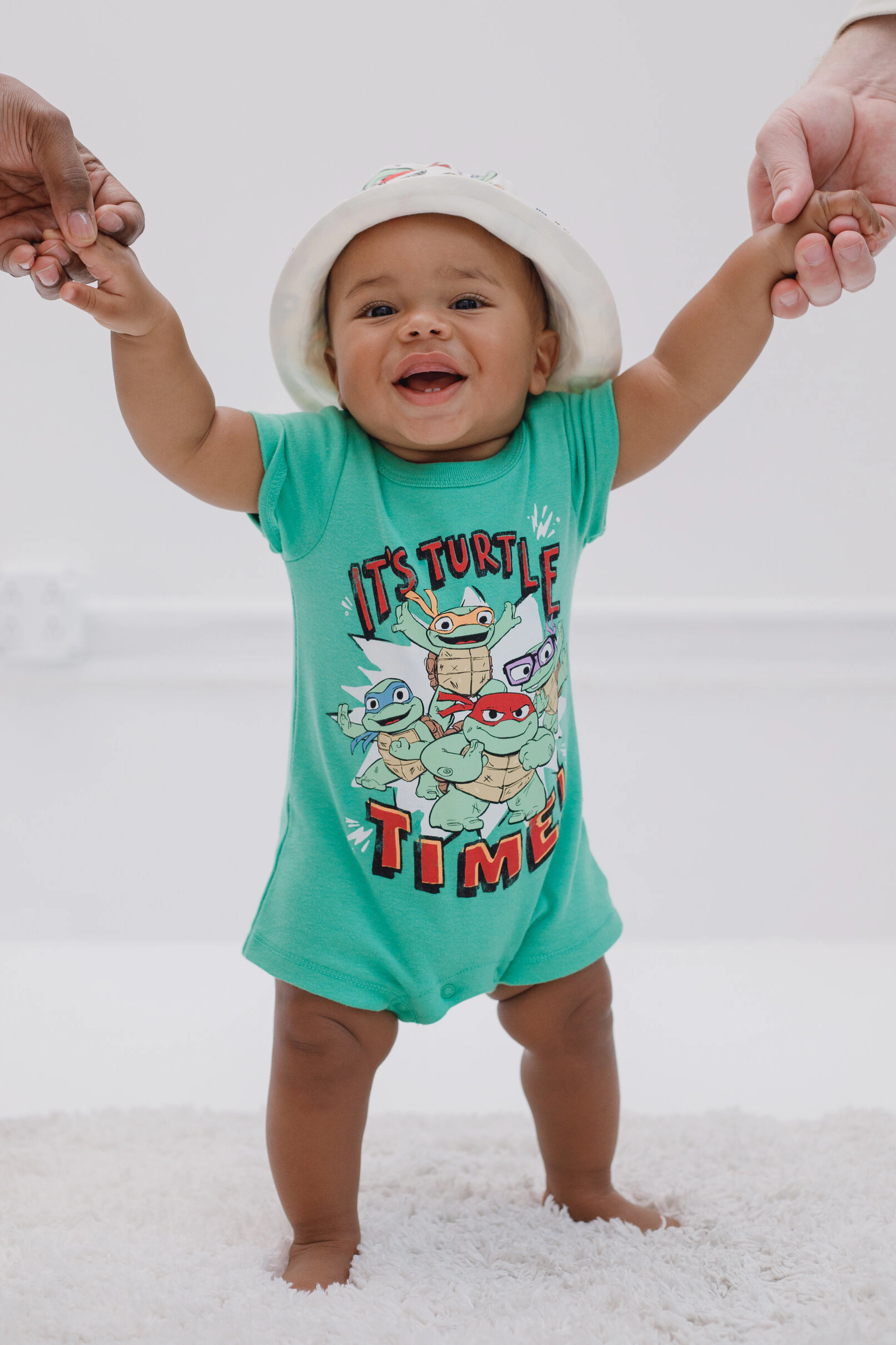 Teenage Mutant Ninja Turtles Baby Boys' 2-Piece Romper and Sunhat Set