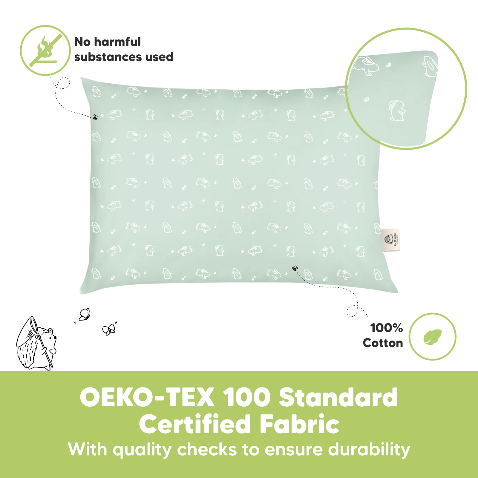 KeaBabies 2-Pack Toddler Pillows Without Pillowcase