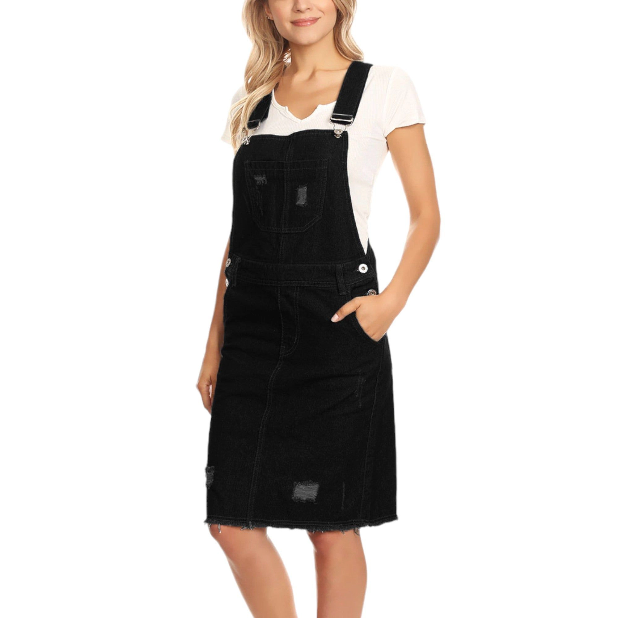 Anna-Kaci Women's Distressed Denim Dress