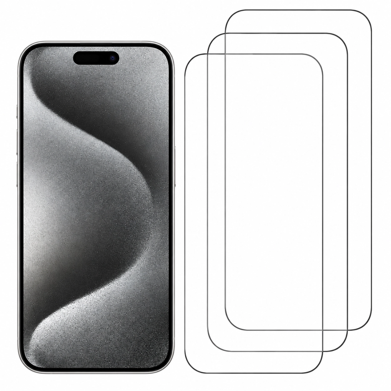Qixxronics 3x Screen Protector for iPhone 15 Pro Max 6.7 inch Tempered Glass Anti-Scratch Glass Film Protector