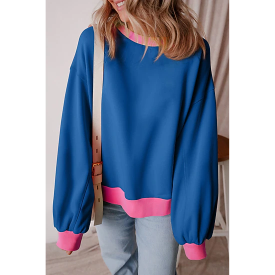 Threaded Pear Women's Karilia Colorblock Bubble Sleeve Sweatshirt