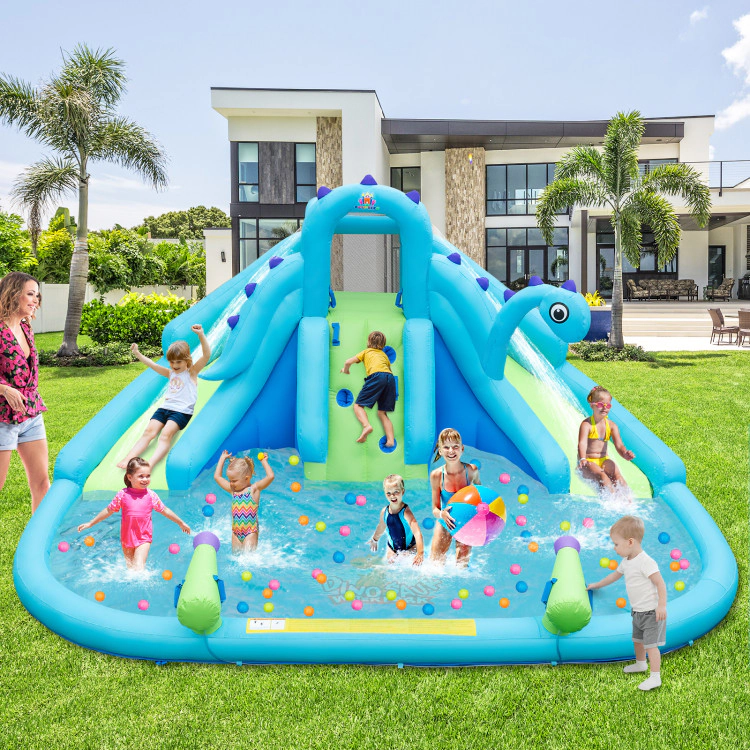 Hivvago Inflatable Water Slide with Dual Slides and Large Splash Pool (Without Blower)