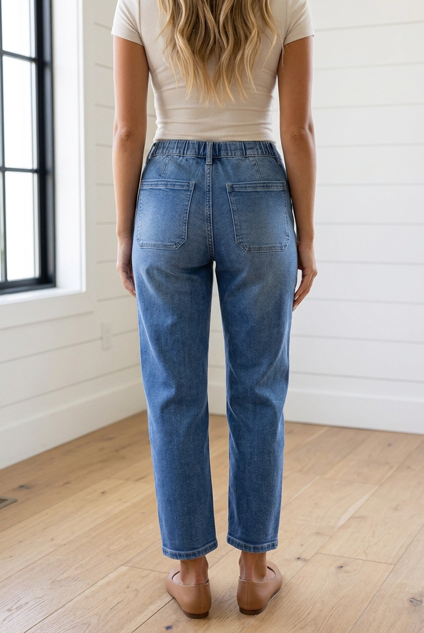 Threaded Pear Women's Mylah Length Casual Jeans