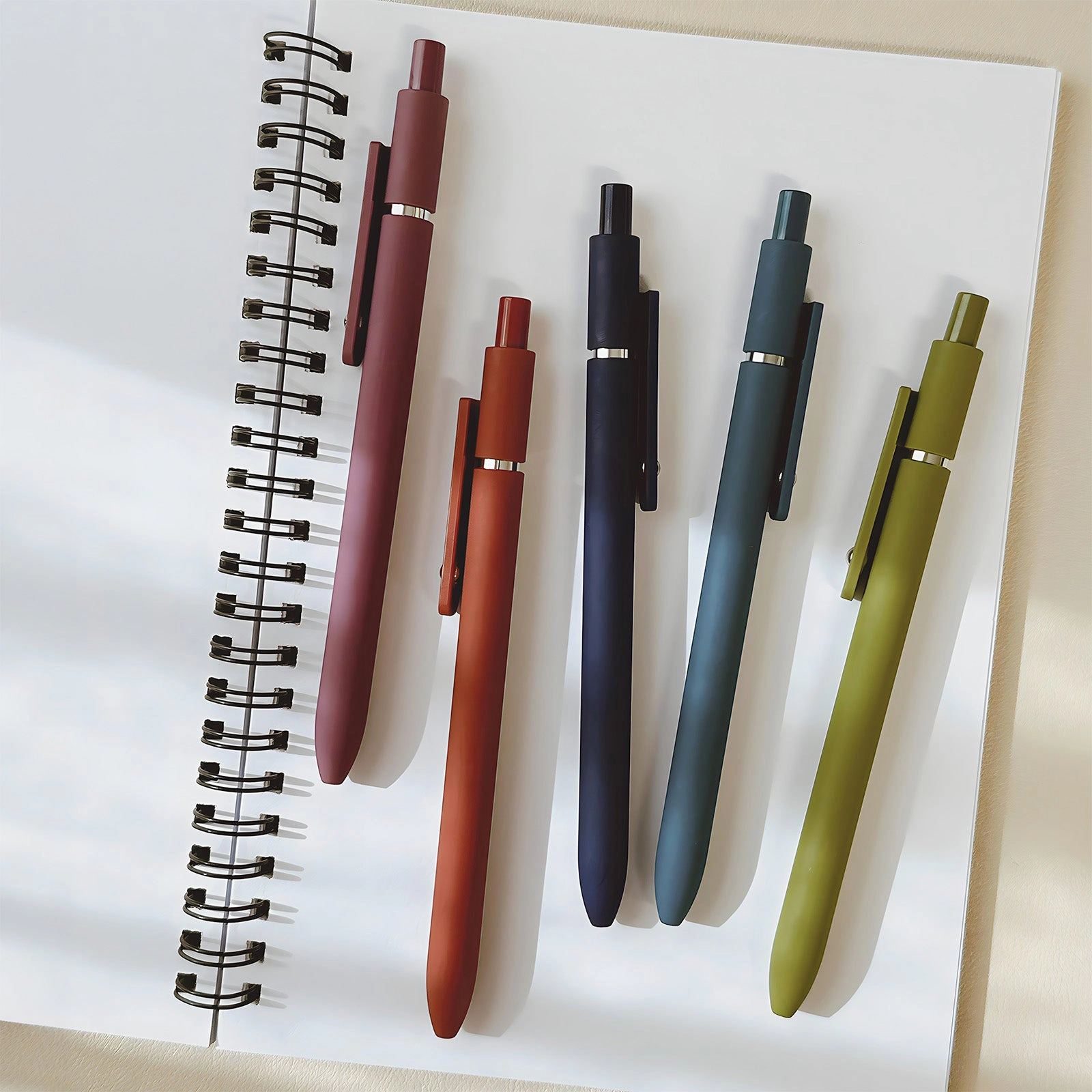 Wrapables Smooth Retractable Black Ink Gel Pens, 0.5mm Fine Point for Home and Office, Oceanic, Set of 5